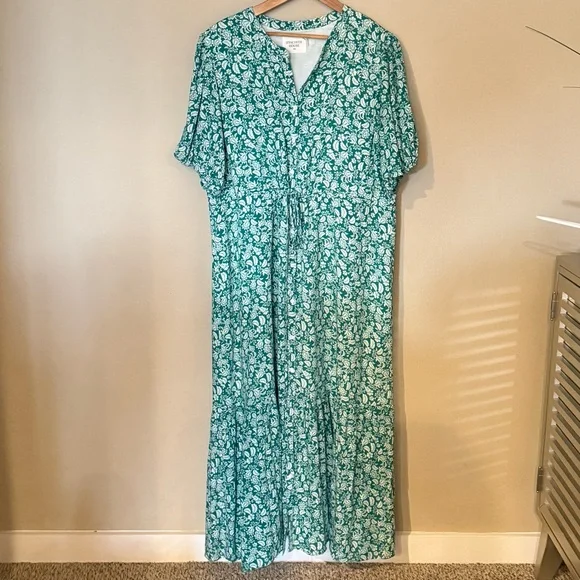 Tuckernuck Hyacinth House Green White Floral Maxi Dress Women’s Size XXL - Picture 4 of 7